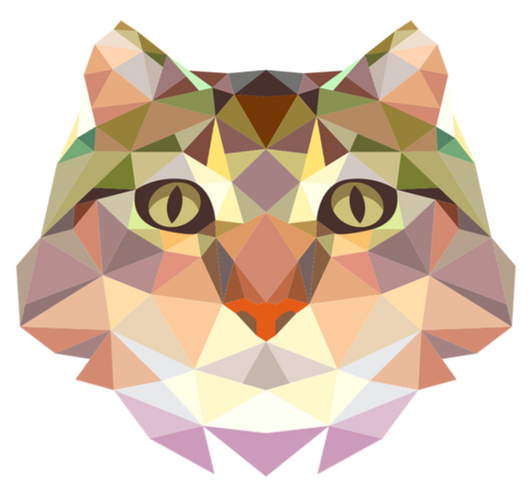 Tappeto in vinile forma di gatto geometrico - TenStickers