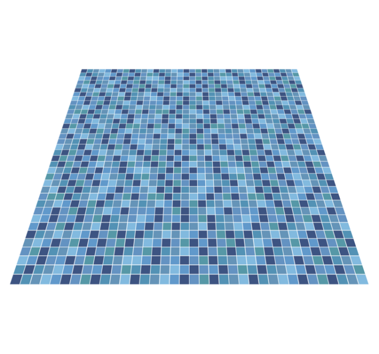Tappeto in vinile geometrico mosaico blu - TenStickers