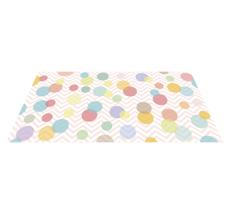 Tappeto in vinile bambini colorful Polka Dot Chevron - TenStickers