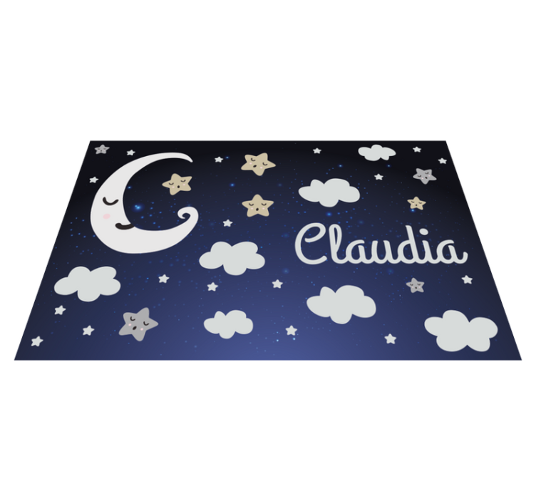 Favoloso tappeto in vinile per bambini luna e stelle - TenStickers