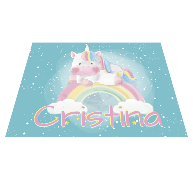 Tappeto in vinile per bambini unicorno personalizzabile - TenStickers