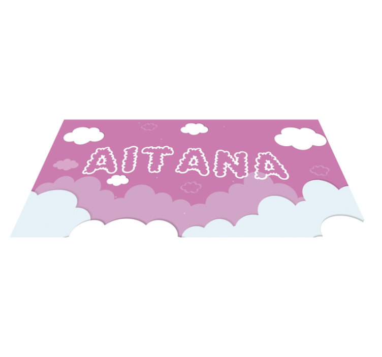Tappeto in vinile per bebé custom Cloudy Name Floorpiece - TenStickers