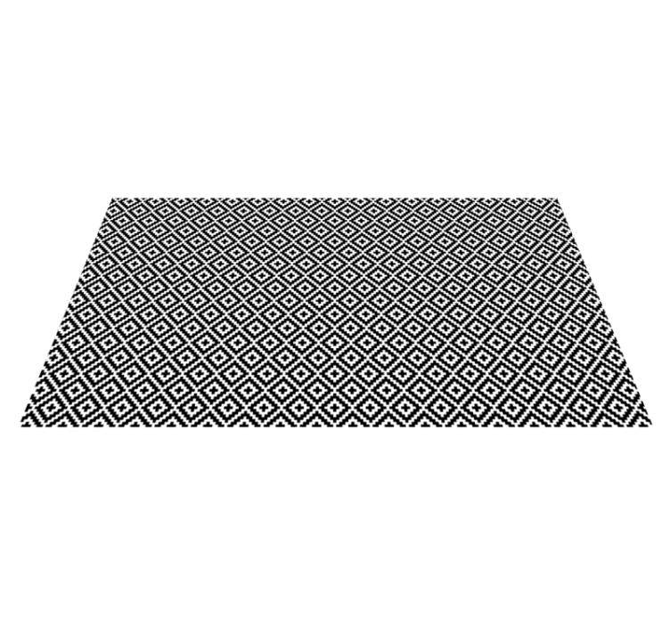 Tappeto in vinile soggiorno disegno geometrico bianco e nero - TenStickers