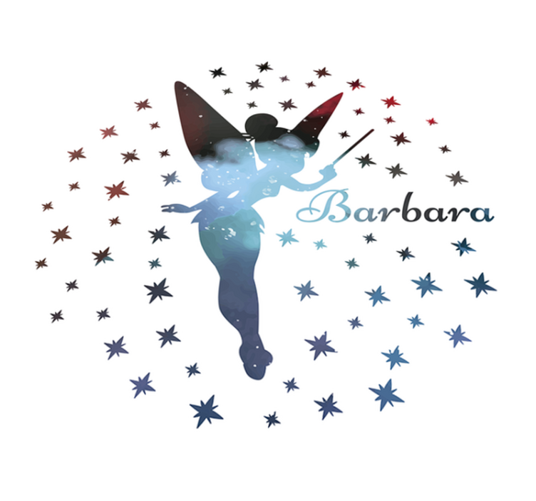 Tappeto vinile con nome sagoma di fata personalizzabile - TenStickers