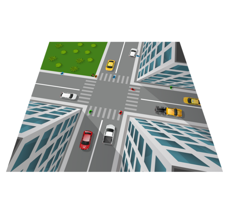 Tappeto vinile strade intersezione del gioco urbano - TenStickers