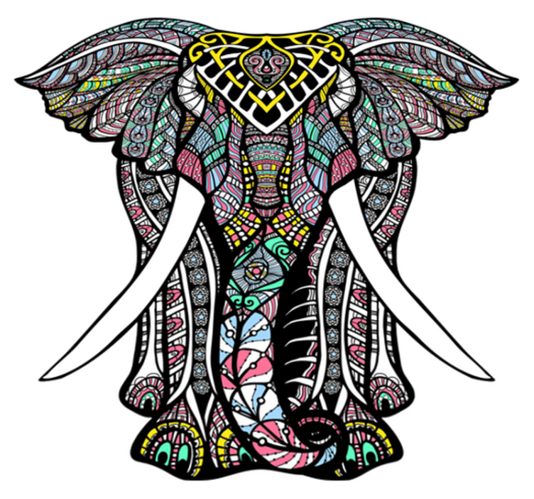 Tappeto vinile animali elefante stilizzato - TenStickers