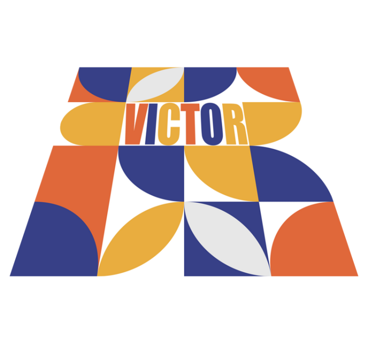 Tappeto vinile con nome geometriche personalizzabili - TenStickers