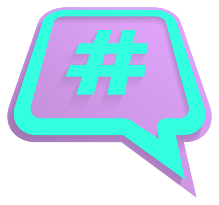 Tappeto vinile frase nuvoletta con hashtag - TenStickers