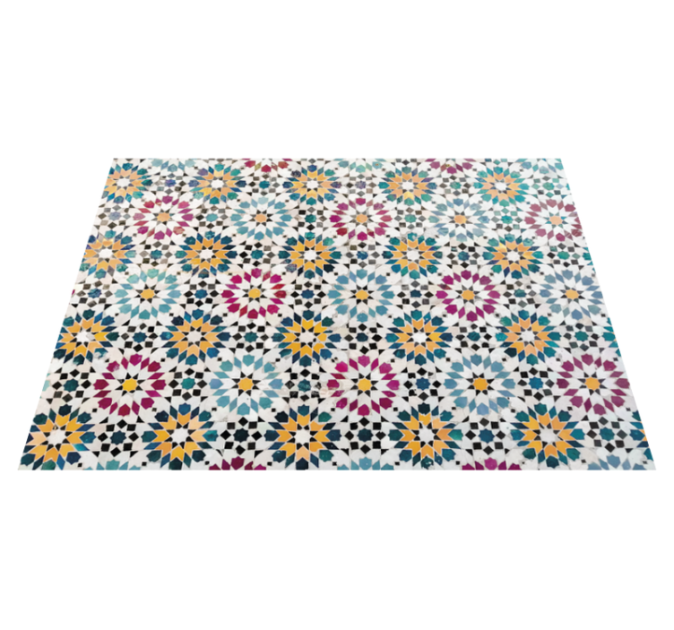 Tappeto vinile fiori mosaico floreale - TenStickers
