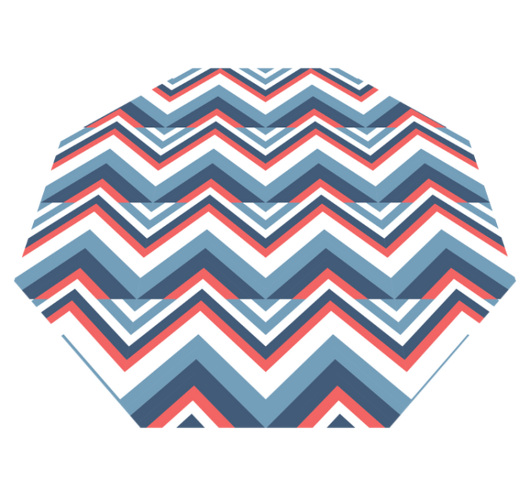 Tappeto vinile geometrico blocco di colore chevron - TenStickers