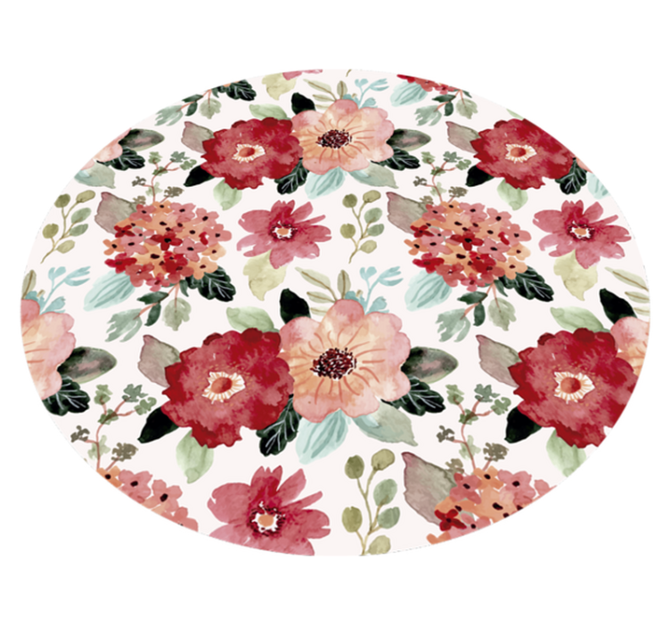 Tappeto in vinile stile vintage con fiori - TenStickers