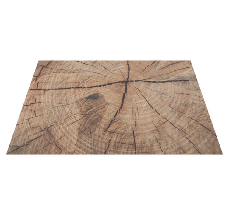 Tappeto vinile effetto legno texture anello di albero - TenStickers