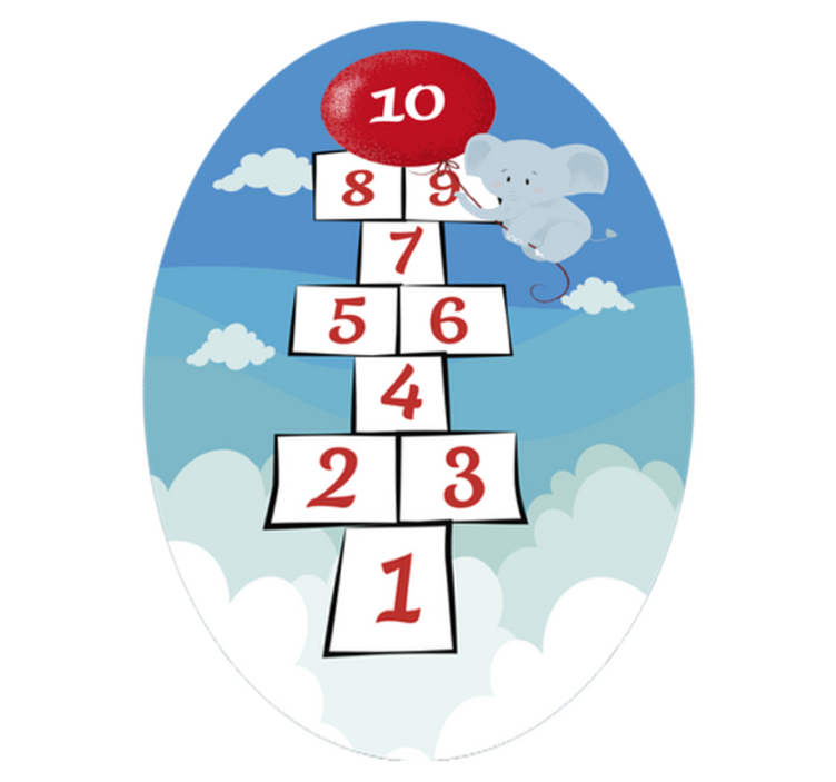 Tappeto vinile per bambini palloncino elefante - TenStickers