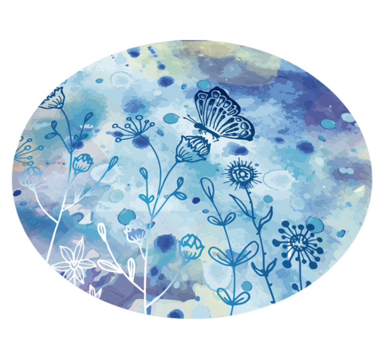 Tappeto vinile fiori acquerello botanico - TenStickers
