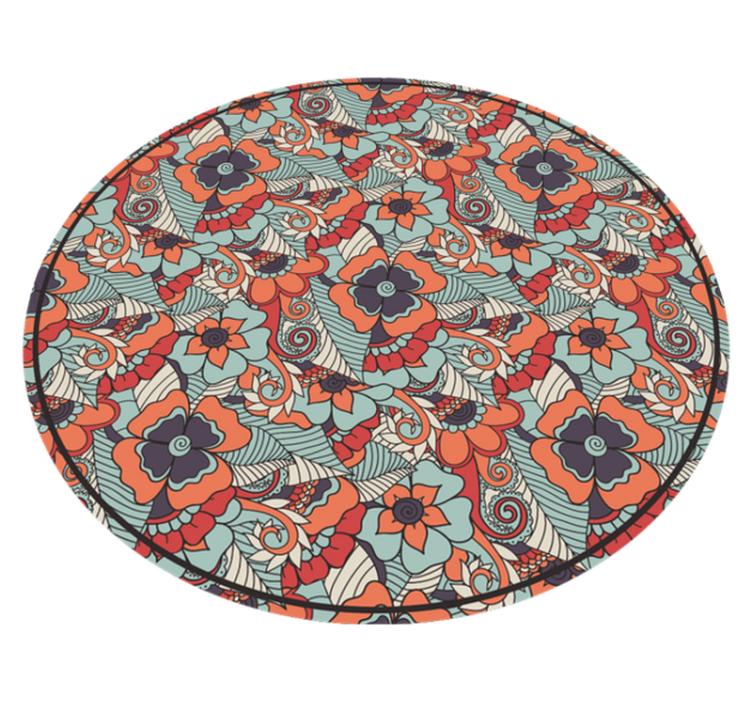 Tappeto vinile fiori motivo floreale mandala - TenStickers