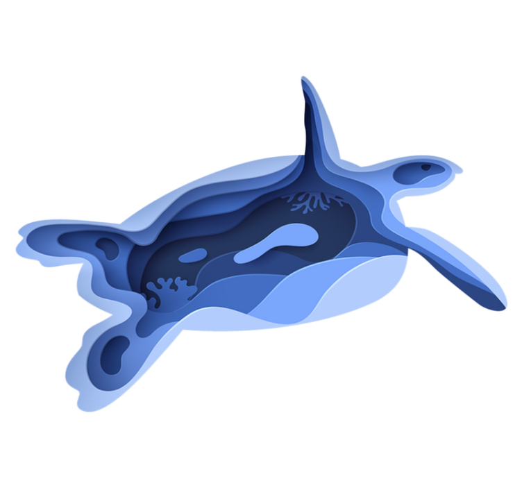 Tappeto vinile animali forma di tartaruga marina - TenStickers