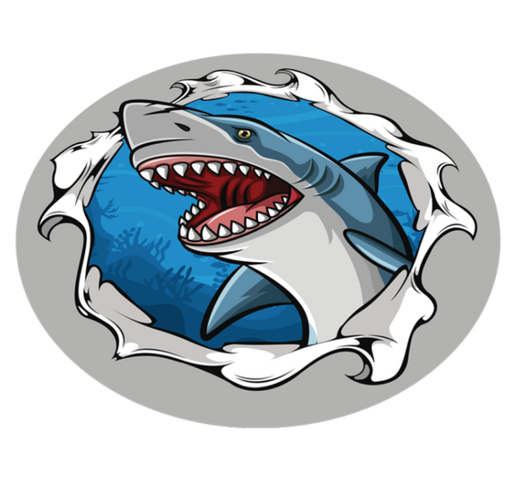 Tappeto vinile per bambini illustrazione dello squalo - TenStickers