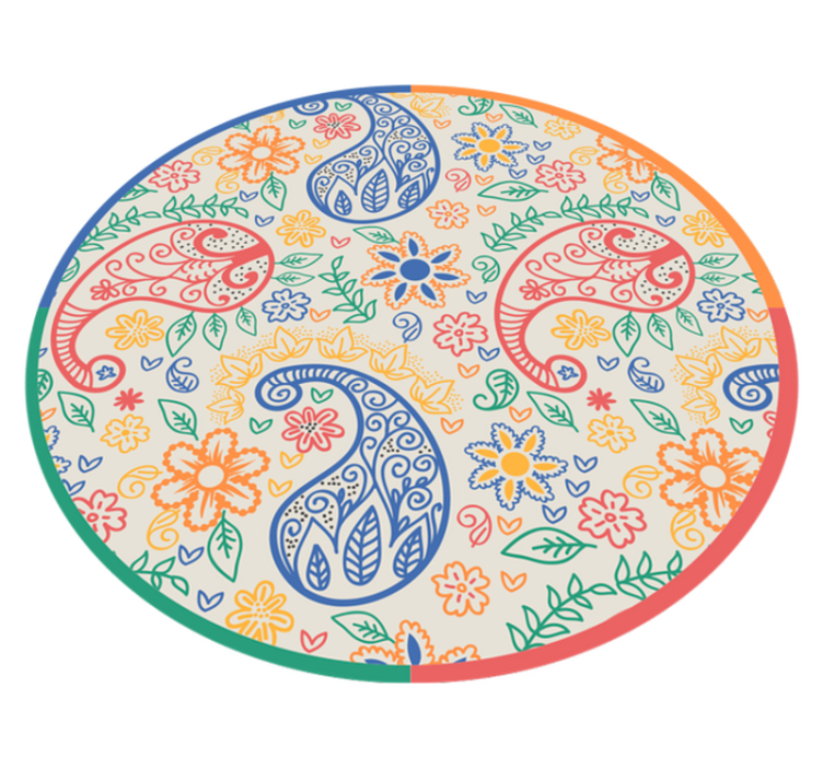 Tappeto vinile fiori motivi floreali paisley - TenStickers