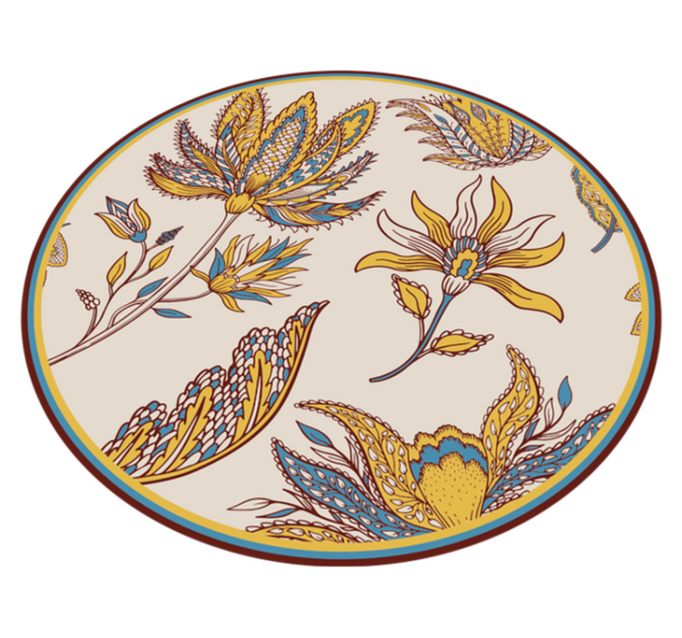 Tappeto vinile fiori eleganza floreale decorata - TenStickers