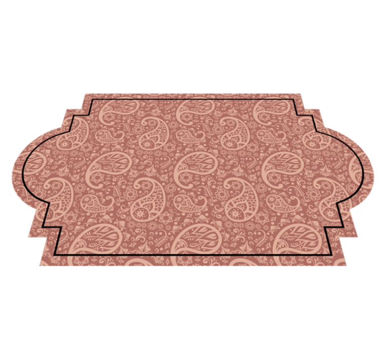 Tappeto vinile motivi design sagomato paisley - TenStickers