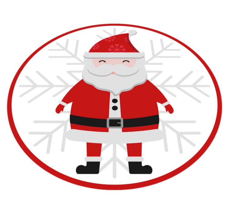Tappeto Vinile Natale cerchio di babbo natale - TenStickers