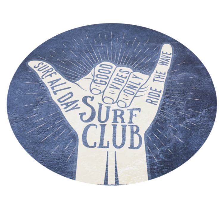 Tappeto vinile frase emblema del club di surf - TenStickers