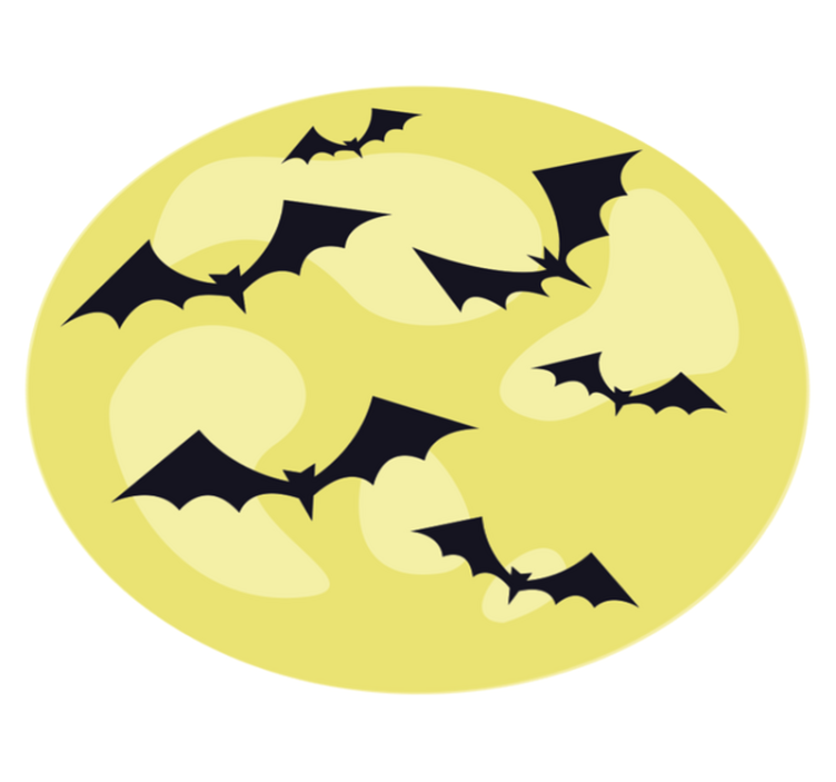 Tappeto vinile Halloween circolo notturno di pipistrelli - TenStickers