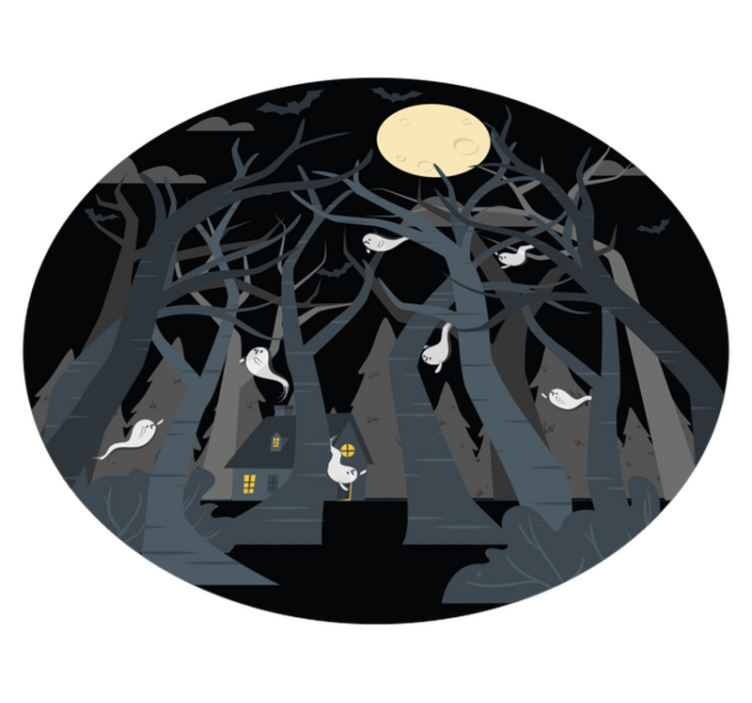 Tappeto vinile Halloween scena spettrale della foresta - TenStickers