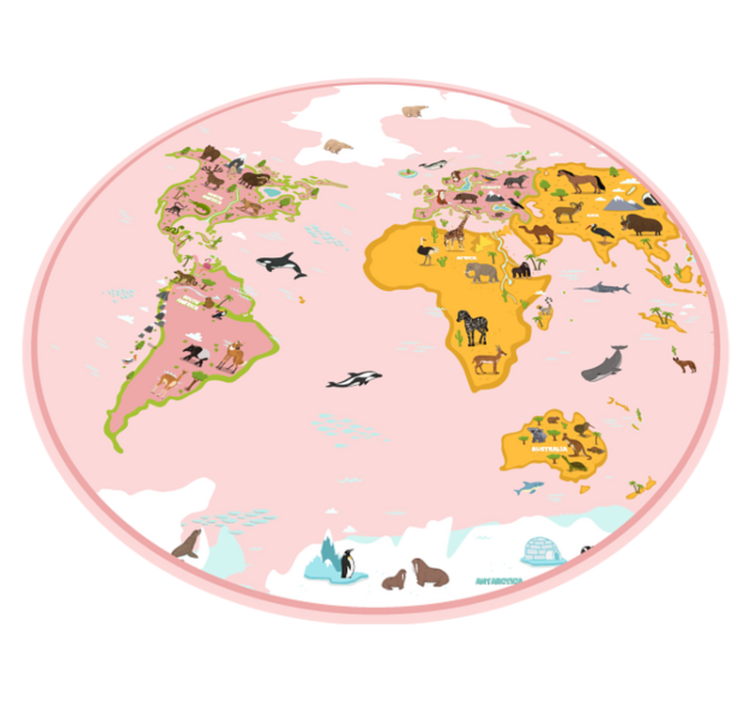 Tappeto vinile mappamondo cartografia educativa - TenStickers