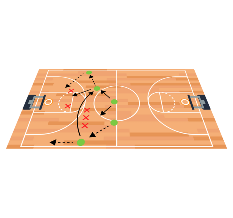 Tappeto vinile strade campo da basket - TenStickers