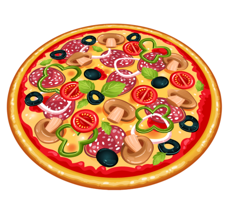 Tappeto in vinile rotondo Pizza italiana - TenStickers