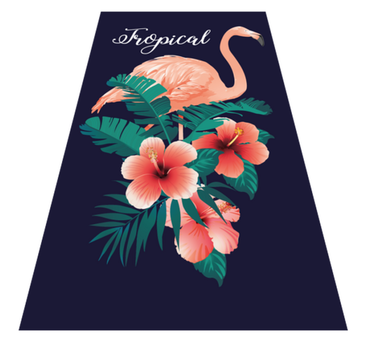 Tappeto vinile animali fenicottero tropicale - TenStickers