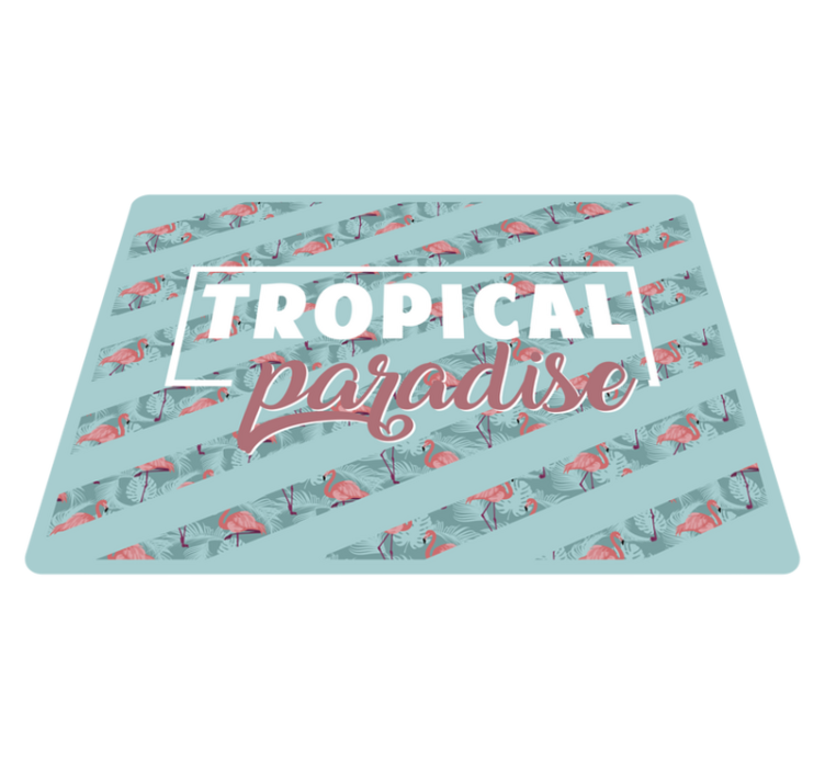 Tappeto vinile animali testo del paradiso tropicale - TenStickers
