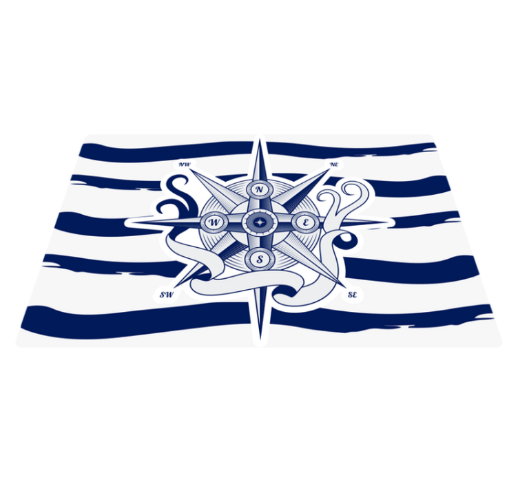 Tappeto vinile mappamondo bussola nautica - TenStickers