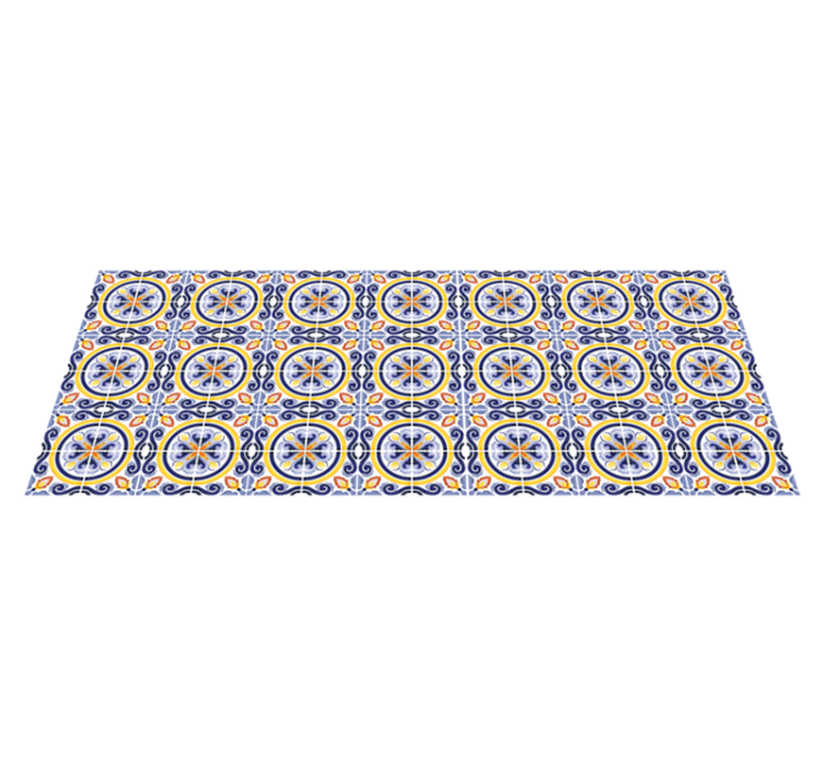 Tappeto vinile piastrelle intricato motivo mediterraneo - TenStickers