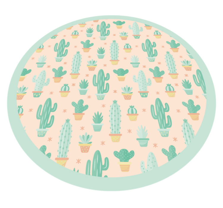 Tappeto vinile per bambini motivo circolare di cactus - TenStickers