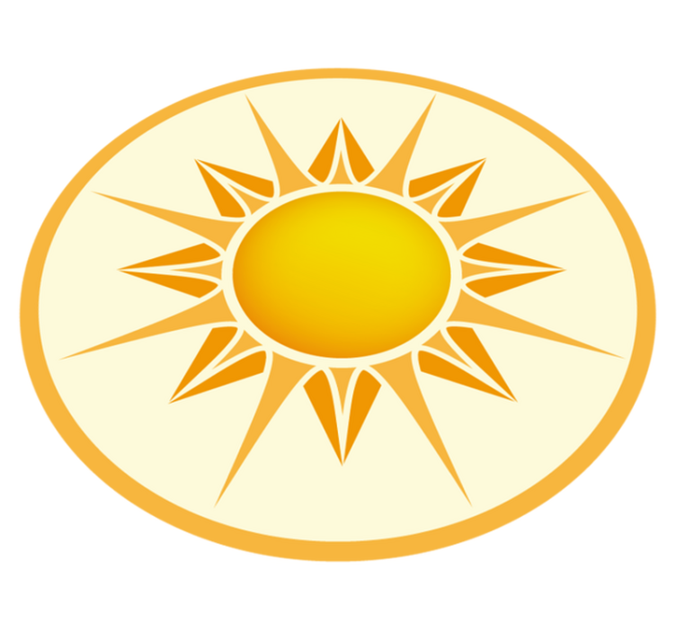 Tappeto vinile per bambini cerchio emblema soleggiato - TenStickers