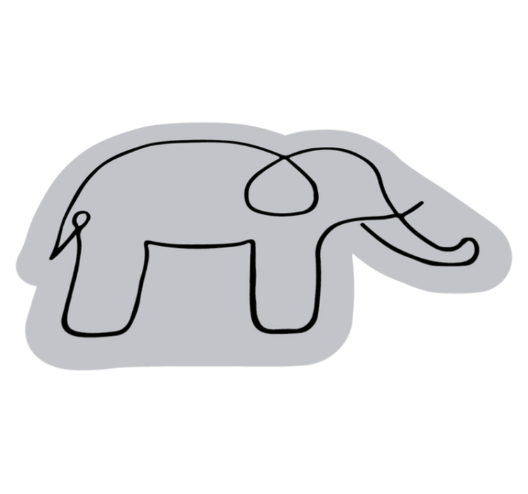 Tappeto vinile per bambini contorno di elefante - TenStickers