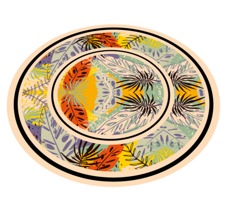 Tappeto vinile fiori motivo circolare botanico - TenStickers