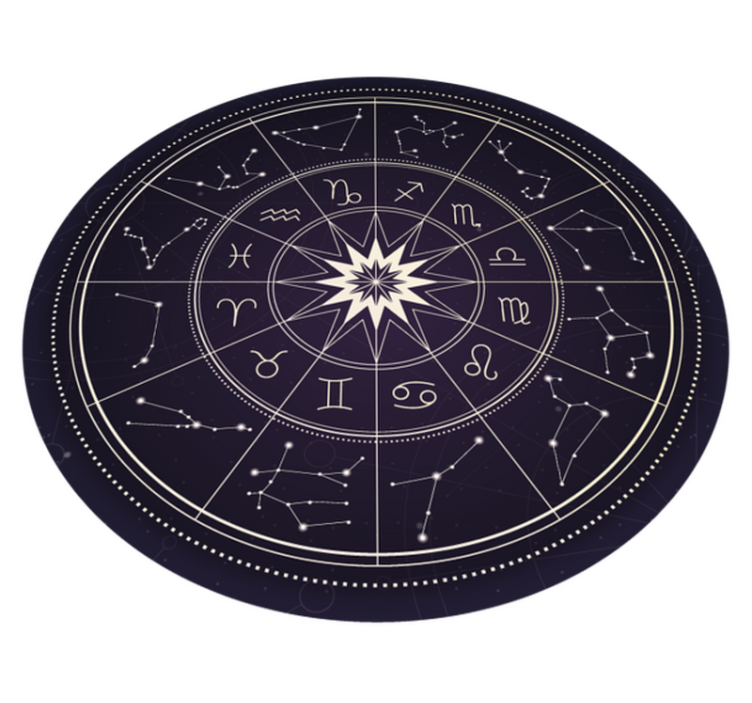 Tappeto vinile rotondo bussola astrologica - TenStickers