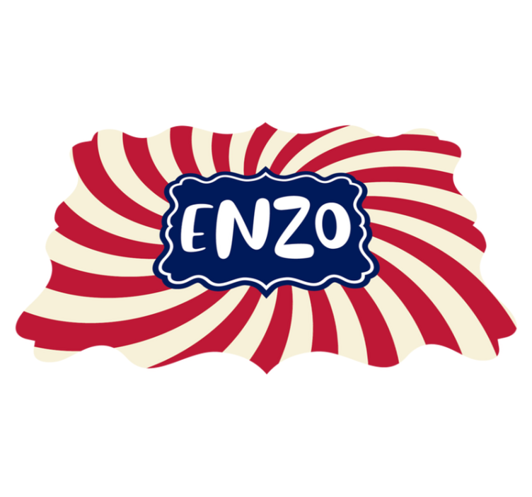 Tappeto vinile con nome strisce personalizzate - TenStickers