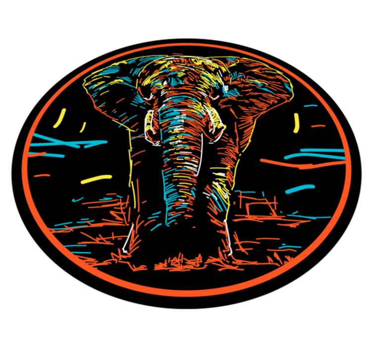 Tappeto vinile animali vivace silhouette safari - TenStickers