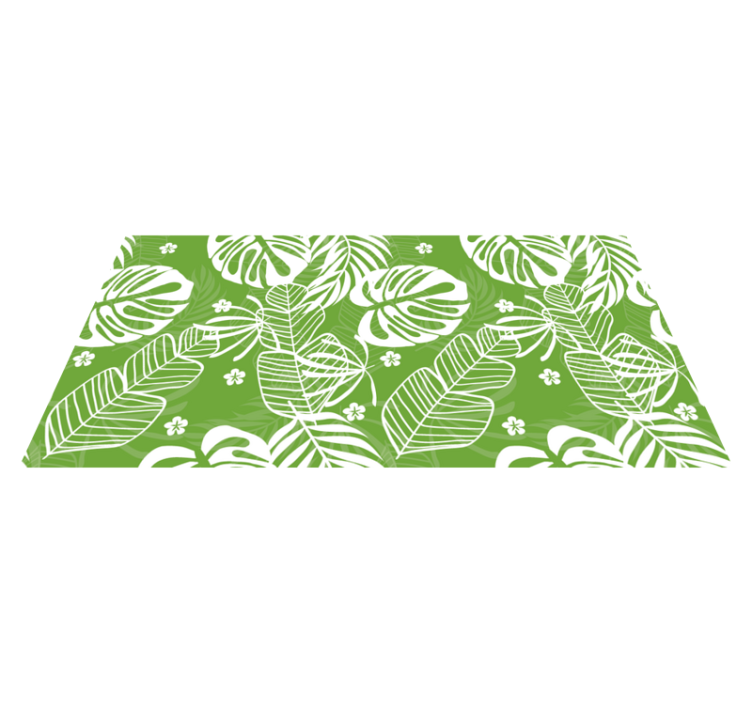 Tappeto vinile fiori motivo tropicale verde - TenStickers