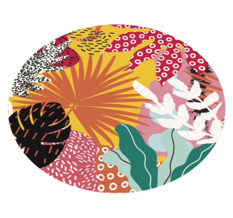 Tappeto vinile fiori armonia botanica tropicale - TenStickers