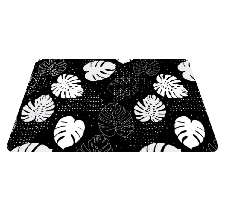 Tappeto vinile foglie botanico monocromatico - TenStickers