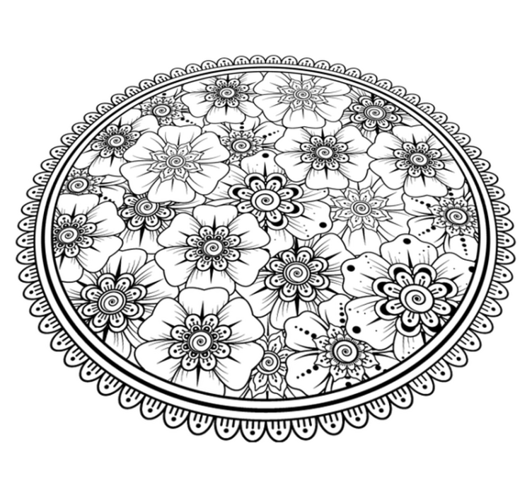 Tappeto vinile Mandala motivo floreale mandala - TenStickers