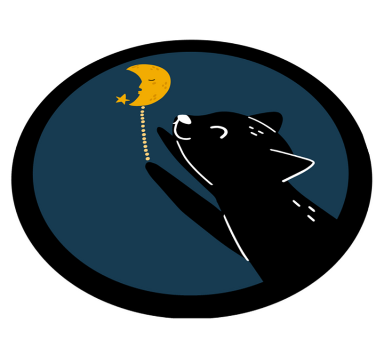 Tappeto vinile per bambini gatto illuminato dalla luna - TenStickers