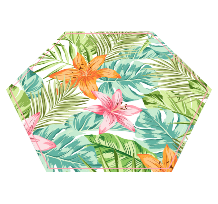 Tappeto vinile fiori flora tropicale - TenStickers