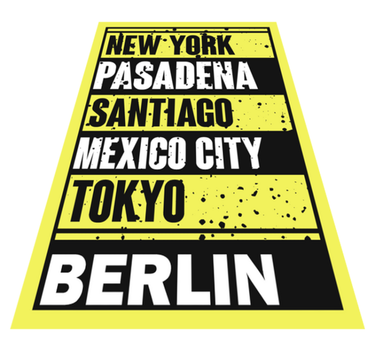 Tappeto vinile frase sovrapposizione di testo delle città - TenStickers