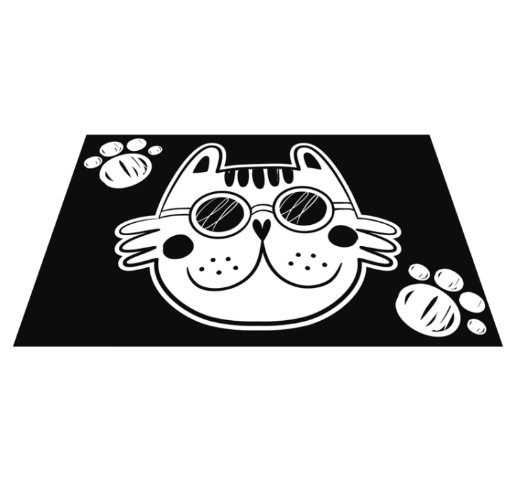 Tappeto vinile per bambini illustrazione gatto cartone - TenStickers